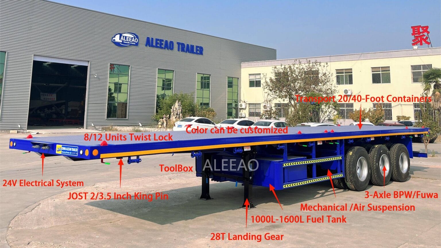20ft and 40ft Superlink Flatbed Semi Trailer - aleeaovehicle.com